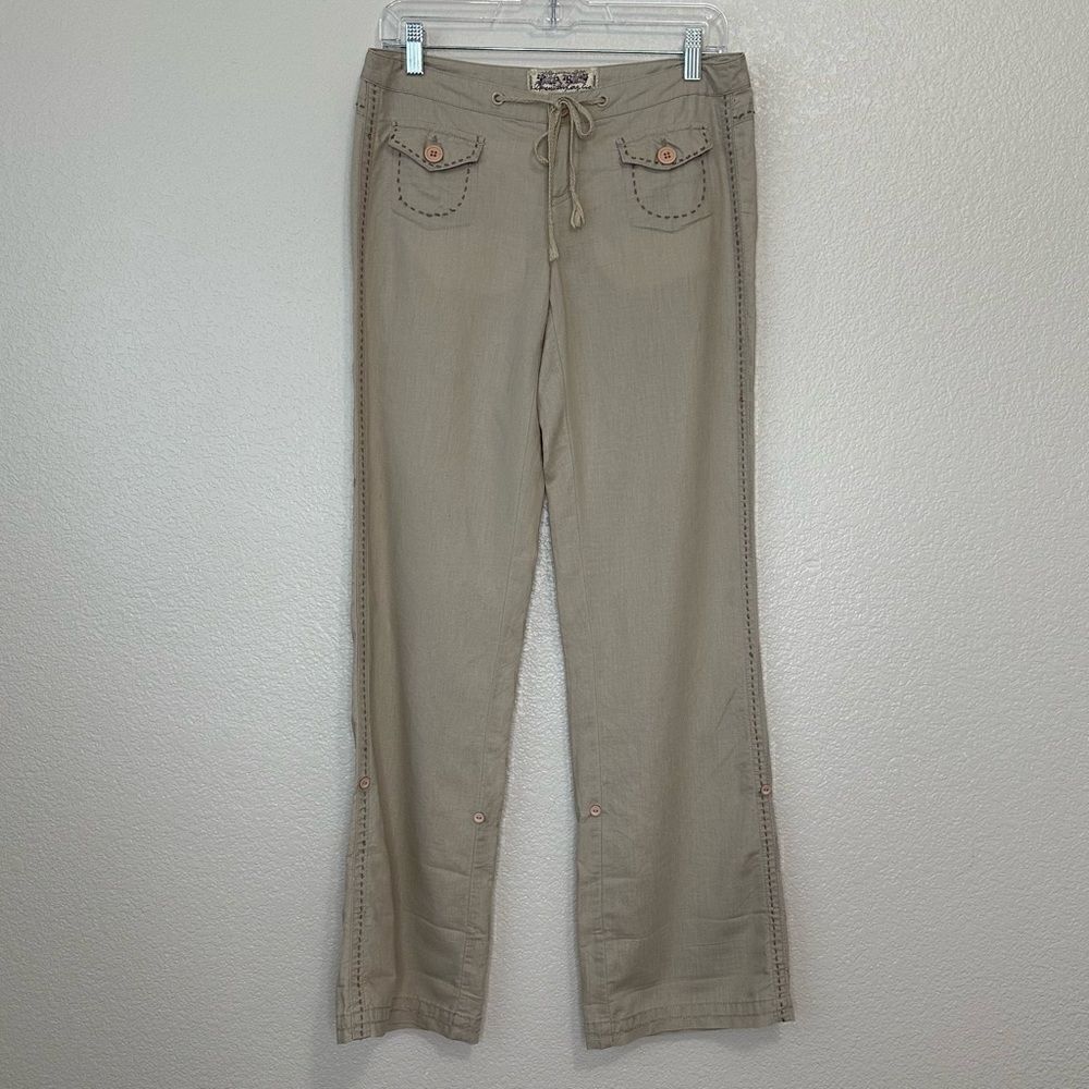 NWOT American Rag Linen Blend Tan Drawstring Women’s Pants